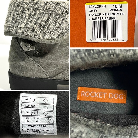 Rocket Dog Taylor Heirloom Fold Down Sweater Cuff Combat Style Ankle Boots - Picture 16 of 16